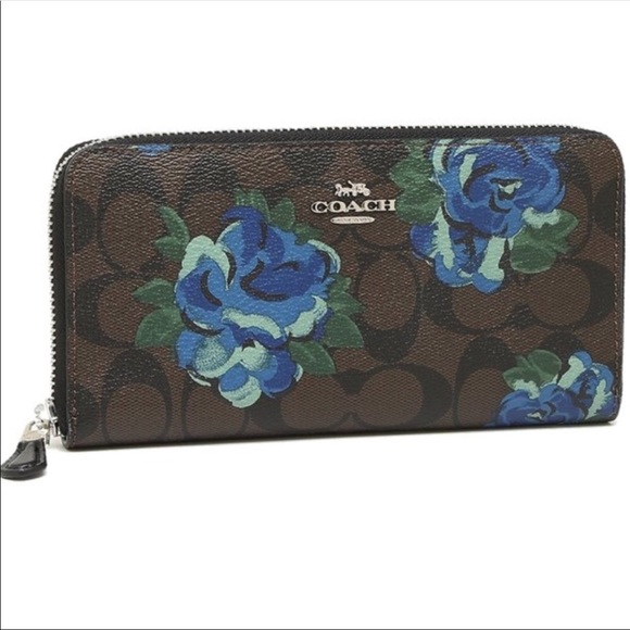 Coach Handbags - Coach Accordion Zip Wallet Signature Canvas Floral